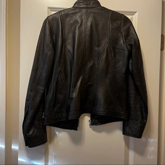 WILSONS LEATHER Genuine Butter Soft Black Leather Jacket - Picture 4 of 7